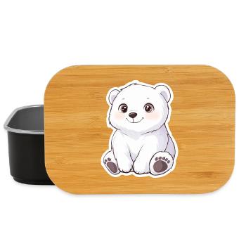Polar Bear Illustration – Arctic Animal Motif - Lunch Box - black - Front