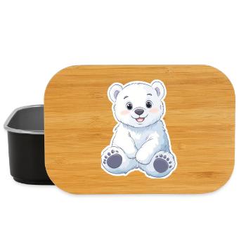 Polarbär Illustration – Arktisches Tiermotiv - Lunch Box - Schwarz - Vorne