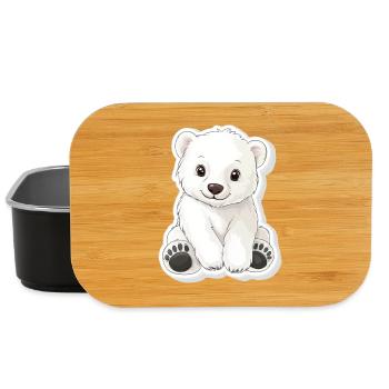 Polarbär Illustration – Arktisches Tiermotiv - Lunch Box - Schwarz - Vorne