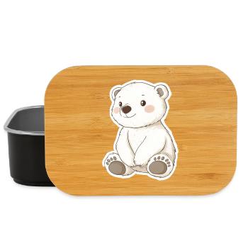Polarbär Illustration – Arktisches Tiermotiv - Lunch Box - Schwarz - Vorne