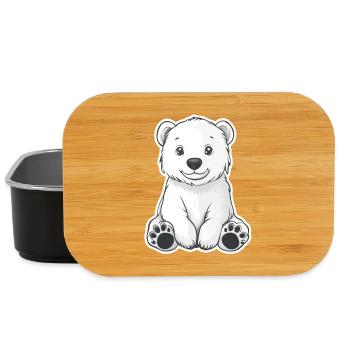 Polarbär Illustration – Arktisches Tiermotiv - Lunch Box - Schwarz - Vorne