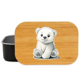 Polar Bear Illustration – Arctic Animal Motif - Lunch Box - black - Front