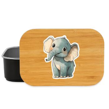 Éléphant mignon – idée cadeau pour les amoureux des animaux - Boîte à goûter - noir - Devant