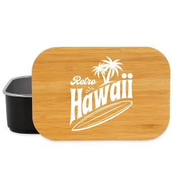 Retro Hawaii Vibes mit Palmen und Surfbrett - Lunch Box - Schwarz - Vorne