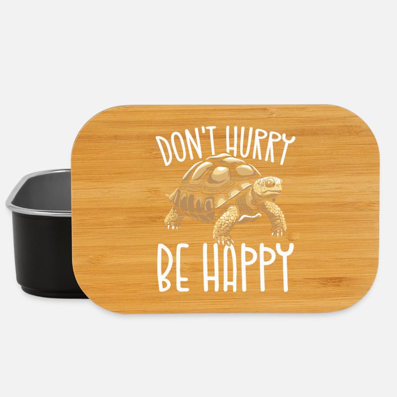 Tortoise Appeal Don't Hurry Be Happy - Lunch Box - black