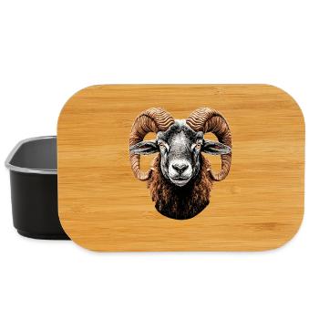 Widder Mufflon Aries Wilde Schafe Männliches Schaf - Lunch Box - Schwarz - Vorne