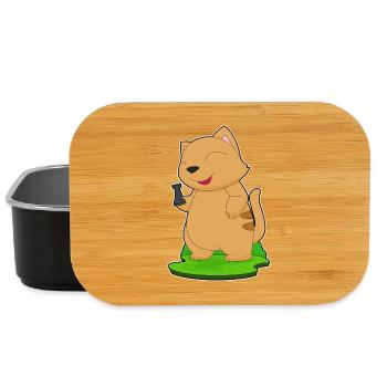 Katze Schachfigur Turm Schach - Lunch Box - Schwarz - Vorne
