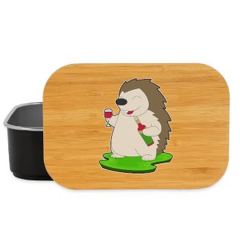 Hedgehog bottle of red wine - Lunch Box - black - Front