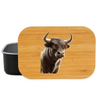 Stier Bulle Ochse Rind Bauernhof Kuh Taurus Bullen - Lunch Box - Schwarz - Vorne