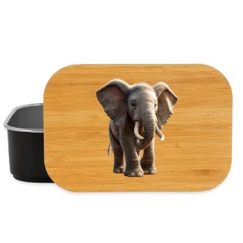 Elefant Rüssel Afrika Safari Wildnis Elefanten - Lunch Box - Schwarz - Vorne