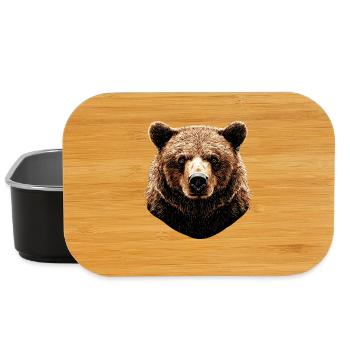 Brown Bear, Grizzly Bear, Bear Brothers, Forest, Wild Bears - Lunch Box - black - Front