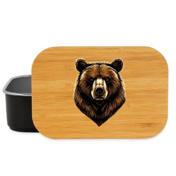 Brown Bear, Grizzly Bear, Bear Brothers, Forest, Wild Bears - Lunch Box - black - Front