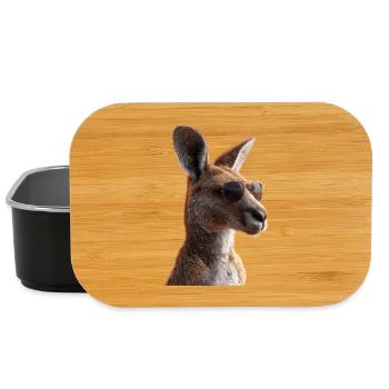 Kangourou Australie Outback Kangourous mignons sauvages - Boîte à goûter - noir - Devant