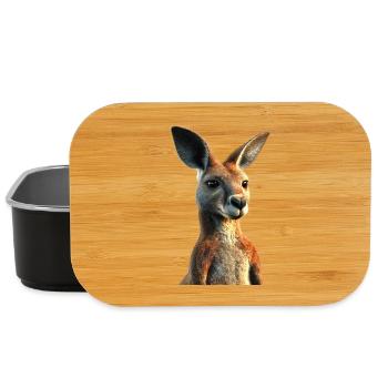 Kangourou Australie Outback Kangourous mignons sauvages - Boîte à goûter - noir - Devant