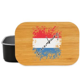 Drapeau grunge luxembourgeois, j’adore le Luxembourg - Boîte à goûter - noir - Devant