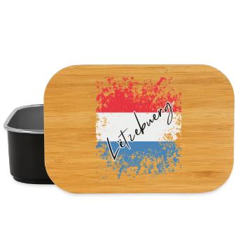 Drapeau grunge luxembourgeois, j’adore le Luxembourg - Boîte à goûter - noir - Devant
