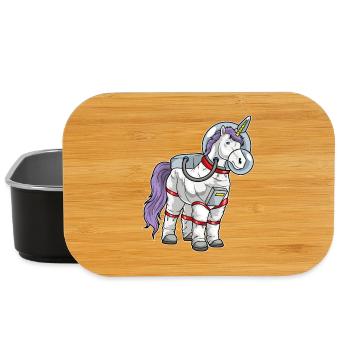 Unicorn Astronaut Space - Lunch Box - black - Front