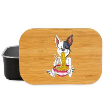 Mignon bouledogue français Noodle Slurp Ramen - Boîte à goûter - noir - Devant