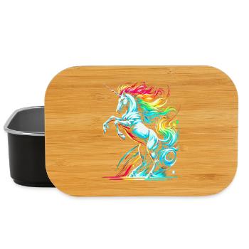 Vibrant Neon Unicorn Tolerance Illustration - Lunch Box - black - Front