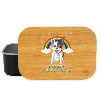 Bouledogue français – Mignon bouledogue français licorne - Boîte à goûter - noir - Devant