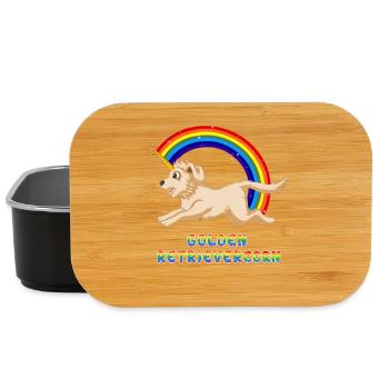 Golden Retriever Einhorn Regenbogen Design - Lunch Box - Schwarz - Vorne