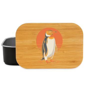Élégant coucher de soleil sur les pingouins - Boîte à goûter - noir - Devant