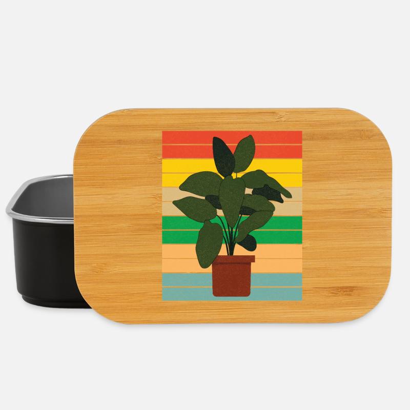 Plante d’intérieur en pot plat retro - Boîte à goûter - noir