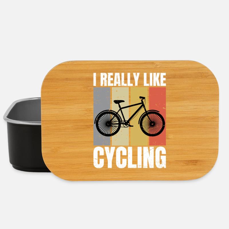 I Really Like Cycling Retro Loves Cycling Cyclist  - Lunch Box - Schwarz