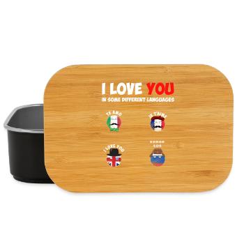 Idée Cadeau Russe et Russie Je t'aime St Valentin - Boîte à goûter - noir - Devant