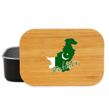 Map of Pakistan, flag of Pakistan - Lunch Box - black - Front