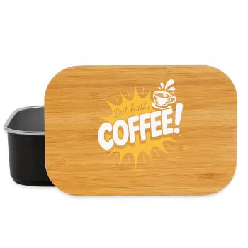 But First Coffee Kaffee Spruch für Morgenmuffel - Lunch Box - Schwarz - Vorne
