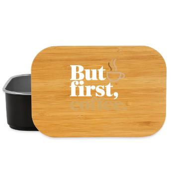 But First Coffee Kaffee Spruch für Morgenmuffel - Lunch Box - Schwarz - Vorne