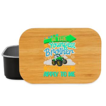 Youngest brother with tractor motif - Lunch Box - black - Front