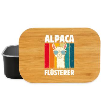 Alpaka Fan ALPAKA FLÜSTERER Lama Lustiges - Lunch Box - Schwarz - Vorne