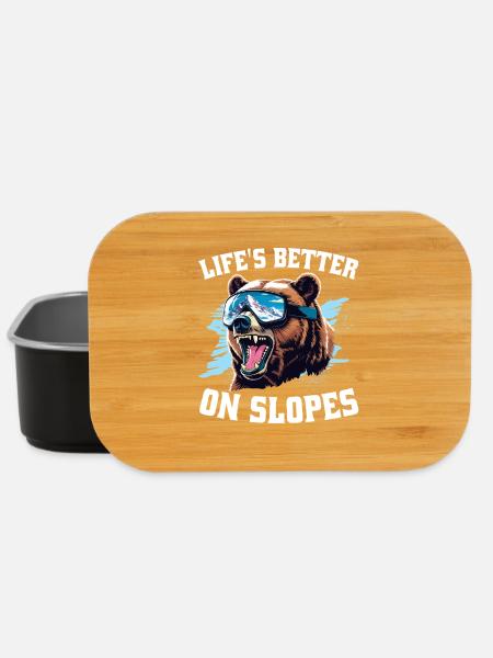 Ski Skifahrer Wintersport Life's better on slopes - Lunch Box - Schwarz