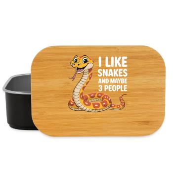 I Like Snakes – Lustiges Schlangenmotiv - Lunch Box - Schwarz - Vorne