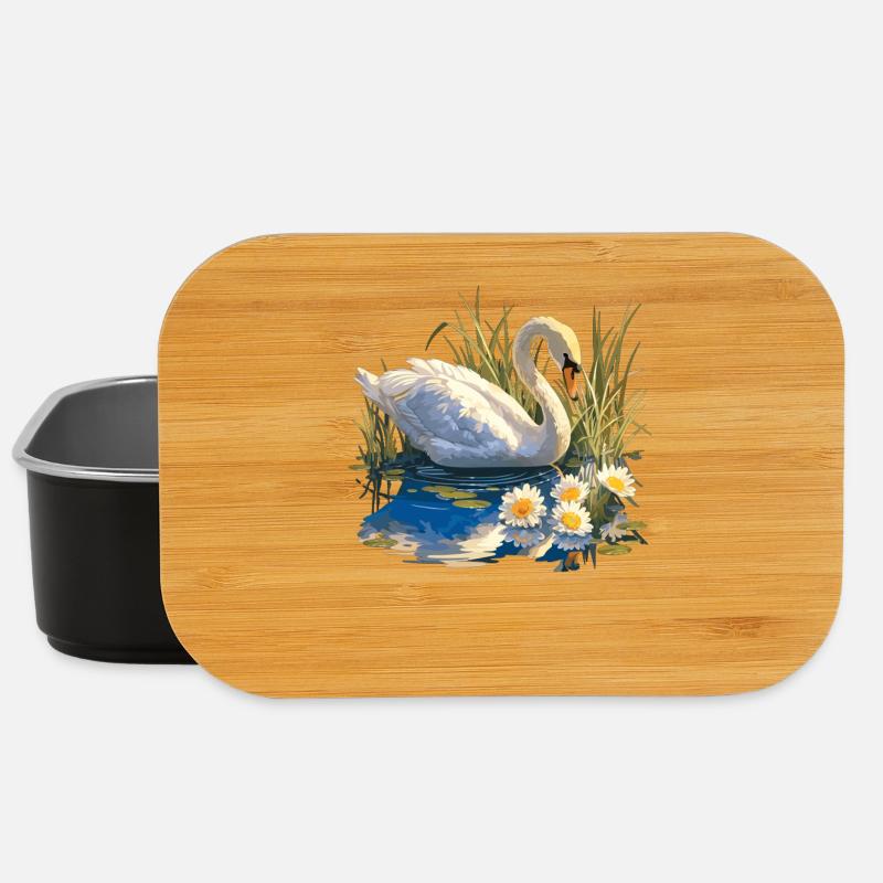 Schwäne Schwan - Lunch Box - Schwarz