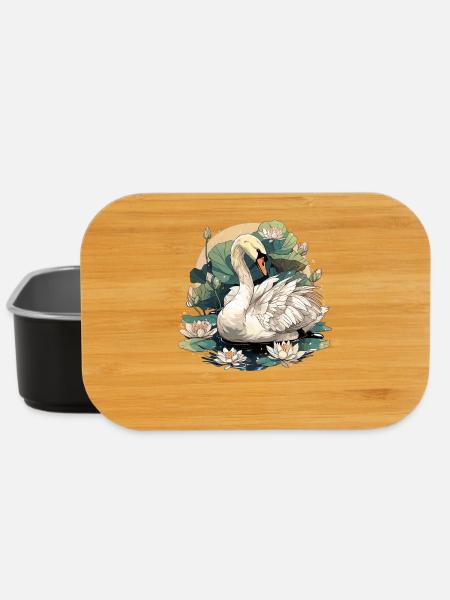 Schwäne Schwan - Lunch Box - Schwarz