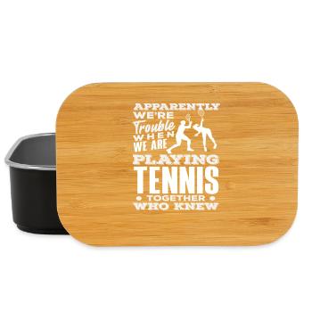 Des joueurs de tennis inarrêtables ensemble - Boîte à goûter - noir - Devant