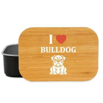 Niedliches Bulldoggen-Design im illustrierten Stil - Lunch Box - Schwarz - Vorne