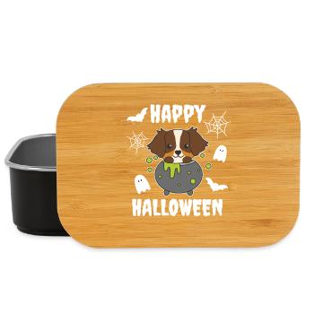 Australian Shepherd Happy Halloween Hexenkessel - Lunch Box - Schwarz - Vorne