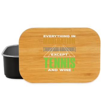 Tennis and Wine for Tennis Players - Lunch Box - black - Front