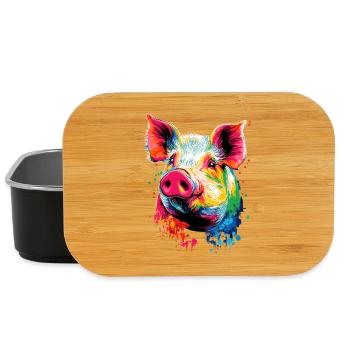 Schwein Hausschwein Sau Schweine Liebe Schweinchen - Lunch Box - Schwarz - Vorne