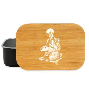 Skeleton hugging capybara - Lunch Box - black - Front