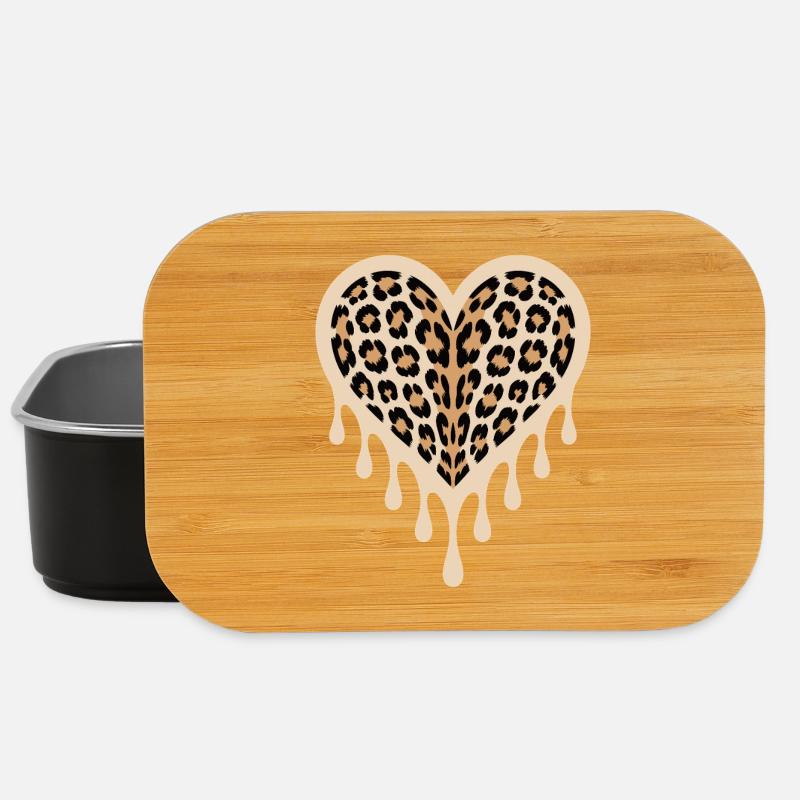 Leopard Herz - Lunch Box - Schwarz