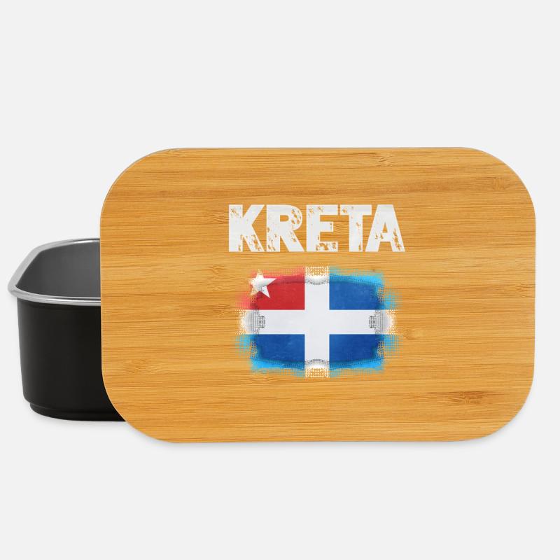 Kreta Flagge Design mit Wasserfarben-Effekt - Lunch Box - Schwarz