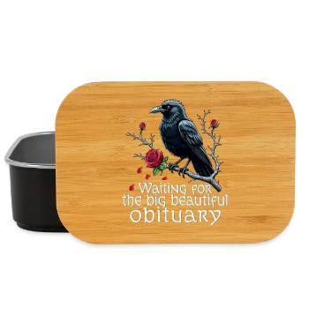 Black Raven with Roses and Skull - Lunch Box - black - Front