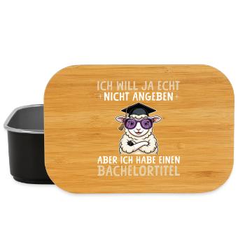 Bachelor degree achieved - Sheep Bachelor title - Lunch Box - black - Front