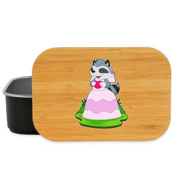 Waschbär Braut Herz Hochzeit - Lunch Box - Schwarz - Vorne