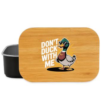 Humorous Duck Illustration with Sunglasses - Lunch Box - black - Front